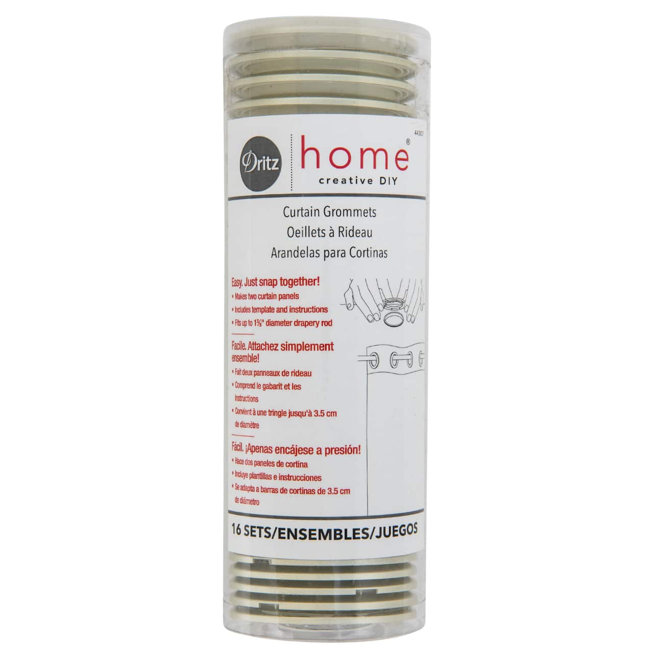 Dritz® Home 1-9/16'' Champagne Curtain Grommets, 16 Sets